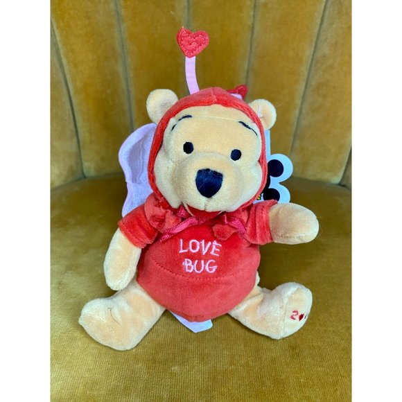 DISNEY FIREFLY POOH - Mini Bean Bag - 8" - NWT - Love Bug Pooh Plush - 2000 - Picture 1 of 8